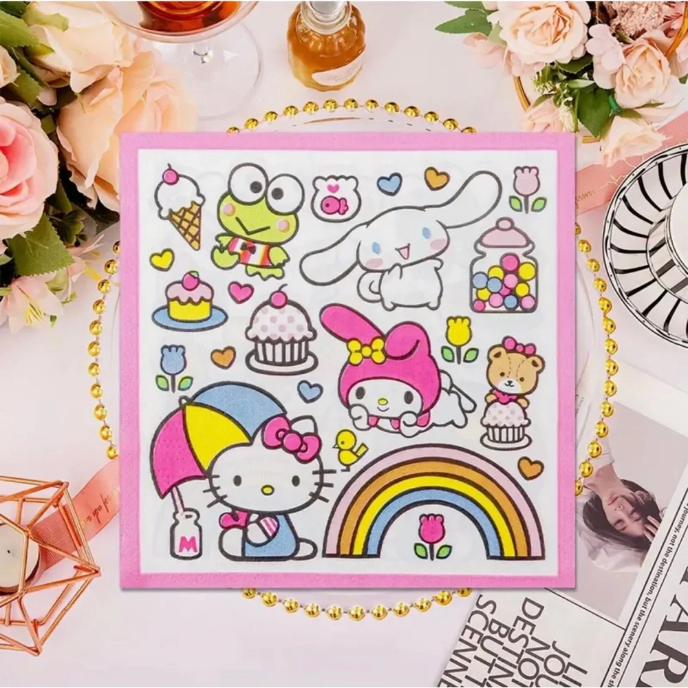 Sanrio Hello Kitty Pink and White Paper Luncheon Napkins, 20ct